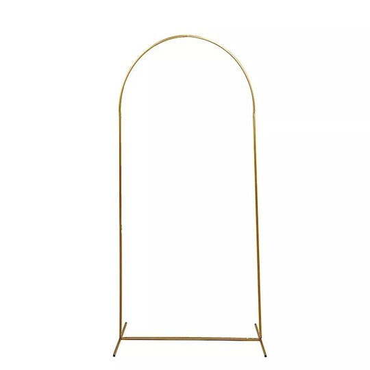 6 ft Gold Metal Floral Display Frame Round Top BACKDROP STAND Wedding Arch Event